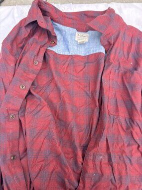Vintage L.L.Bean Red Blue Plaid Flannel Shirt Traditional Fit XXL
